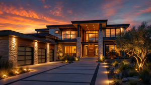 Stunning twilight real estate photography of a luxury home